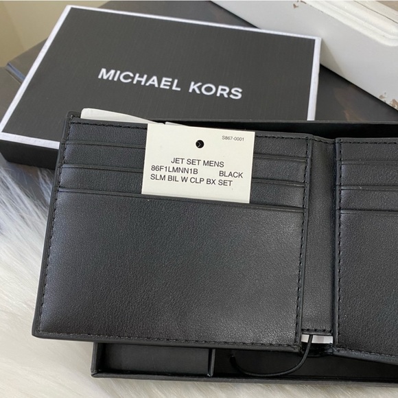 MICHAEL KORS Black Jet Set L-Fold w/ ID Bi-Fold Leather Wallet Gift Box - Picture 5 of 6